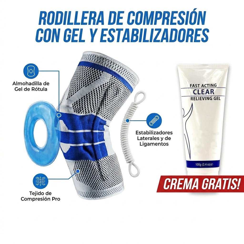 Rodillera Compresión 3D + Gel Crioterapia de REGALO 🎁