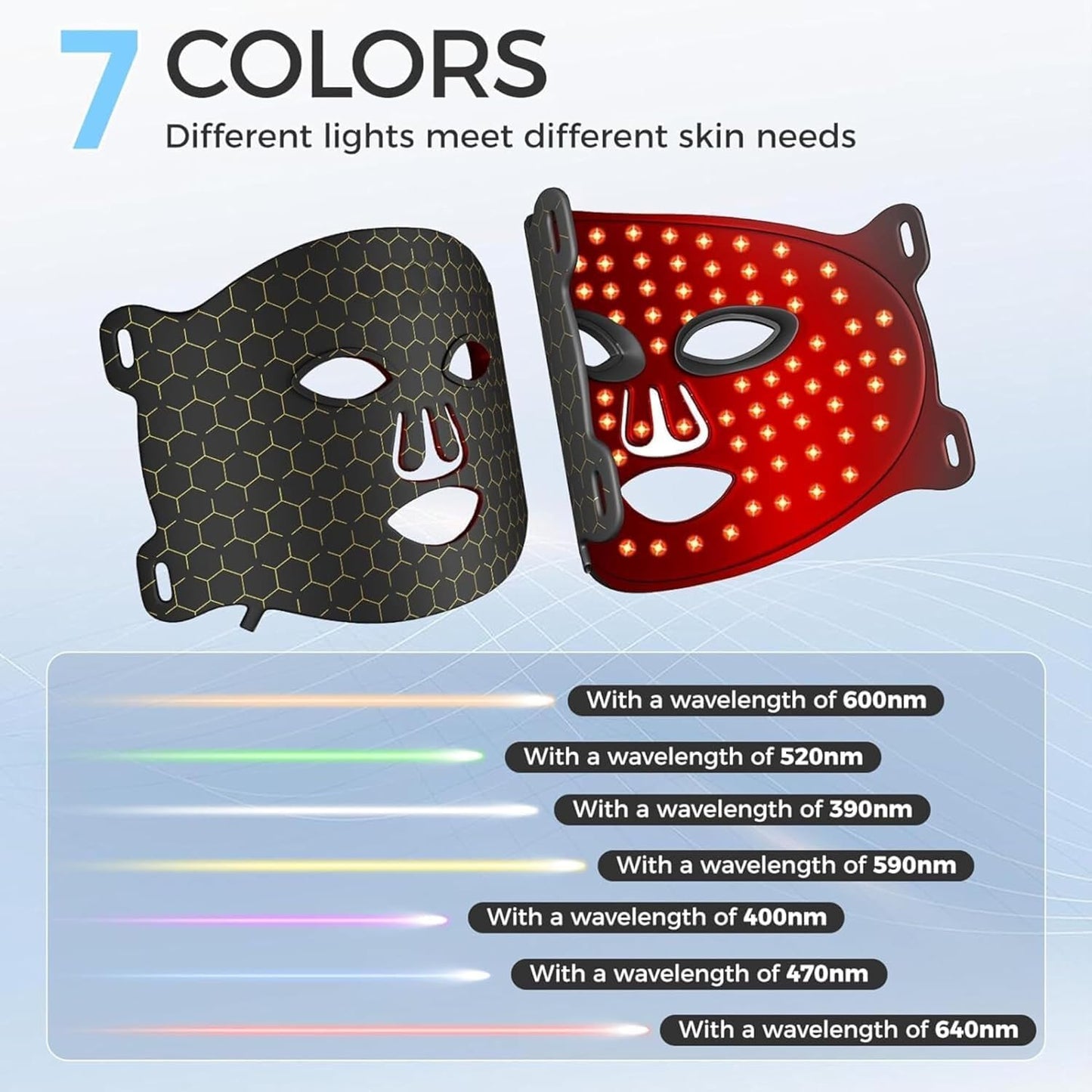 Máscara Facial LED HayDry + 5 Mascarillas de Bio-Colágeno GRATIS