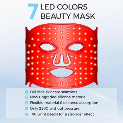 Máscara Facial LED HayDry + 5 Mascarillas de Bio-Colágeno GRATIS