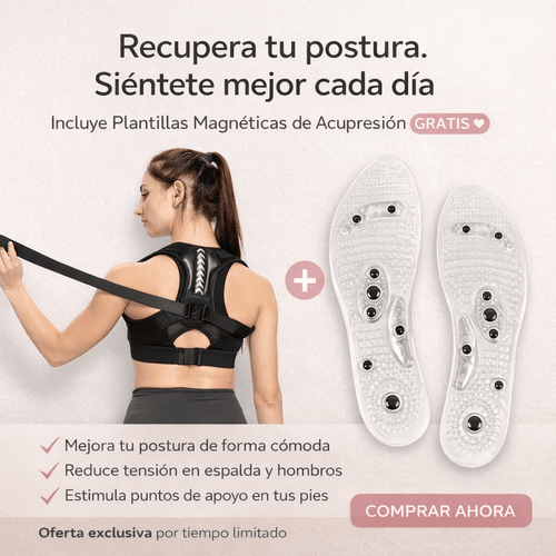 Corrector de Postura™(Plantillas Magnéticas de Acupresión de REGALO)